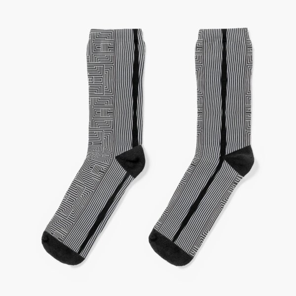 Black and White Labyrinth Socks