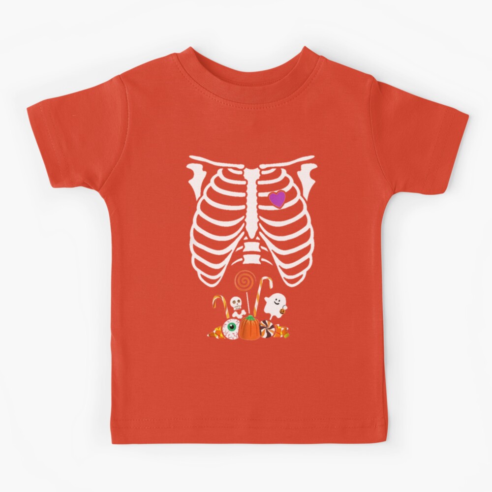 Skulls Bow Tie Skeleton Xray Rib Cage Graphic Tee Funny Humor Gifts Toddler  Halloween Kids T Shirt 