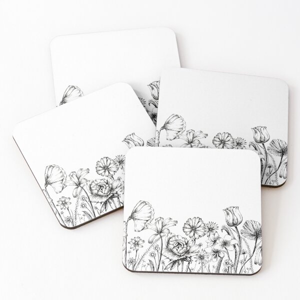 Item preview, Hand-drawn Ink Flower Garden designed and sold by Melinda Howard.