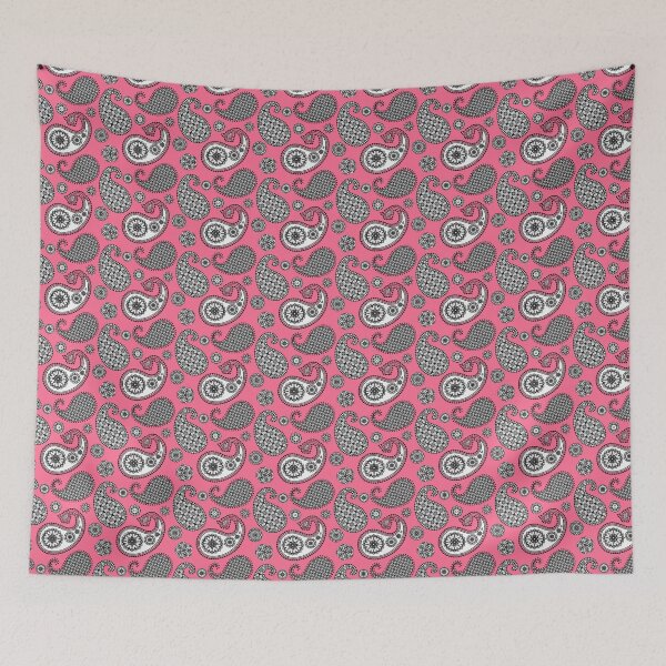 Item preview, Paisley, coral pink, black and white designed and sold by Marymarice.