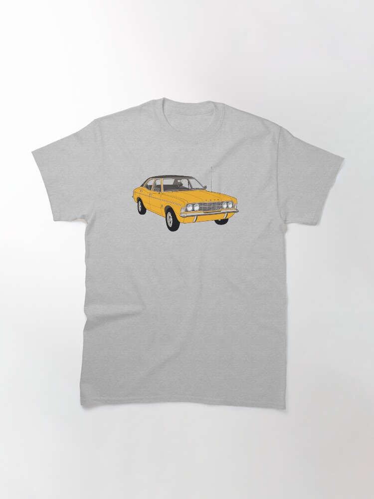 Thumbnail 3 of 7, Classic T-Shirt, 1972 Ford Cortina TC Mark III GXL - Amber paint (Fan Art Vector Drawing) designed and sold by thedrumstick.