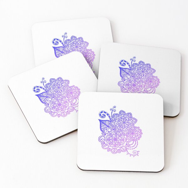 Item preview, Gradient Flower Doodle Design Blue to Purple designed and sold by mads-drawing.