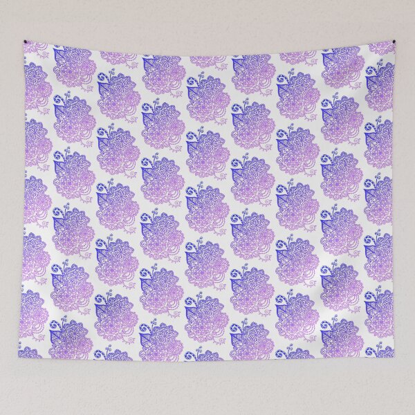 Item preview, Gradient Flower Doodle Design Blue to Purple designed and sold by mads-drawing.