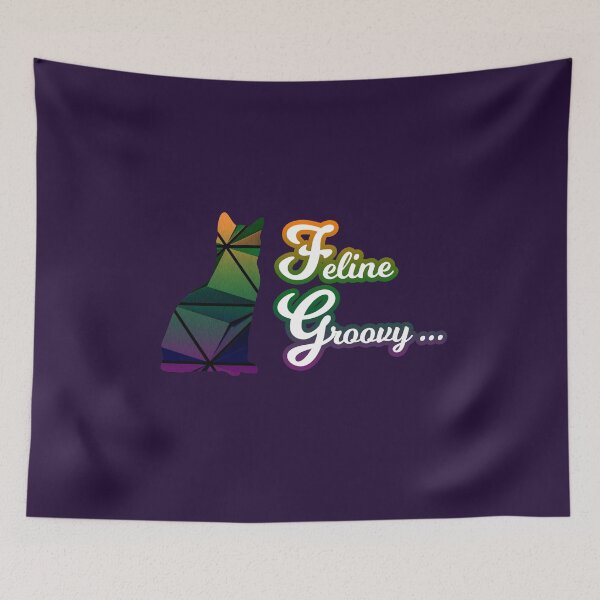 Item preview, Feline Groovy Cat/Kitty Cutout Multicolor Slogan designed and sold by SeanMcArthur.