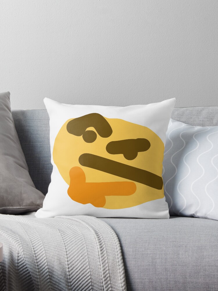 Thinking shop emoji pillow