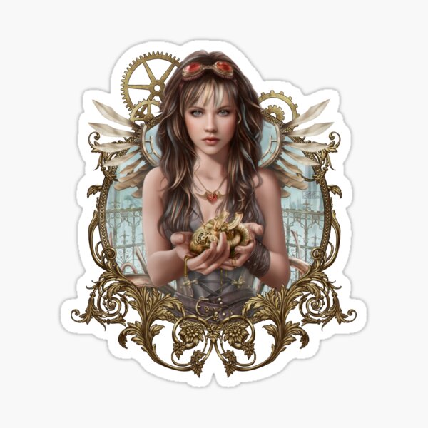 Steam heart framed Sticker