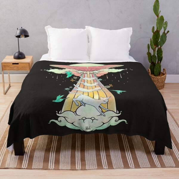 Item preview, UFO Abducting Cats Surreal Alien Art designed and sold by cellsdividing.