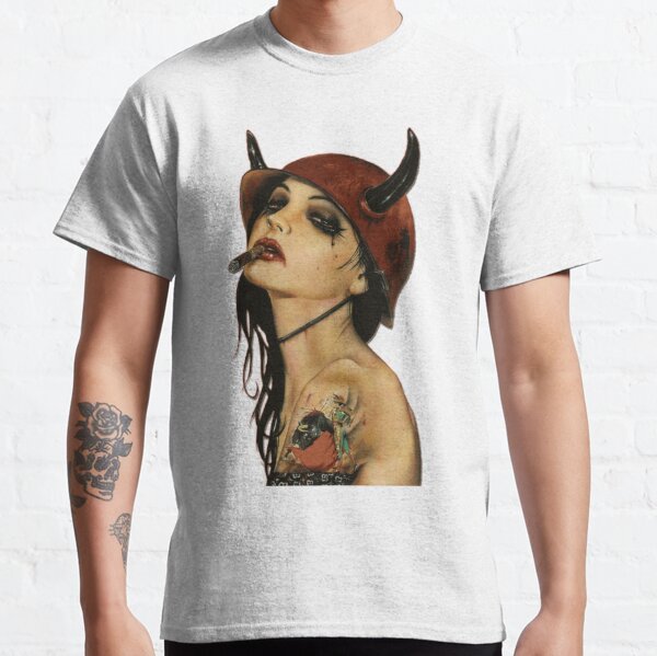 Pin Up Girl-Bull By The Horns Classic T-Shirt