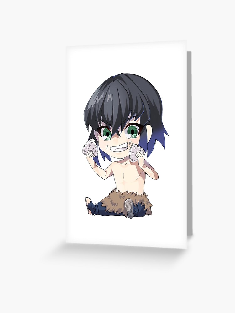 Inosuke Hashibira Demon Slayer Kimetsu No Yaiba Inosuke Hashibira Kawaii Greeting Card By Kawaiigaming Redbubble