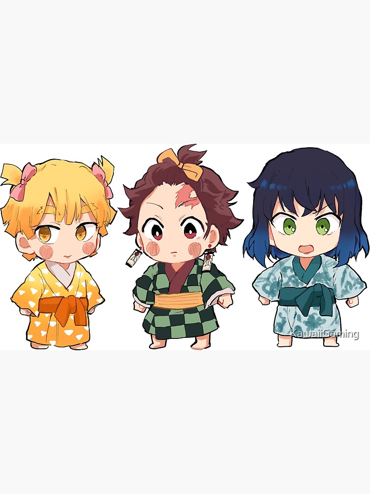 Demon Slayer Kimetsu No Yaiba Chibi Version Zenitsu Agatsuma Inosuke ...