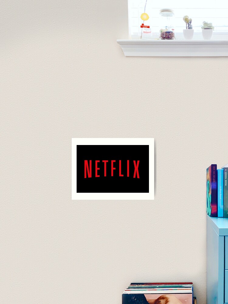 Netflix Logo Rot Schwarzer Hintergrund Kunstdruck Von Ukawa Redbubble