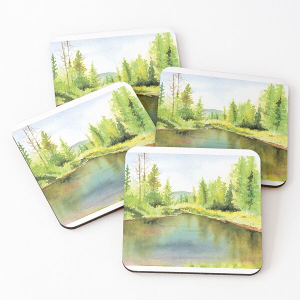Item preview, Mountain Lake Landscape in Watercolor designed and sold by Kelly Roy.