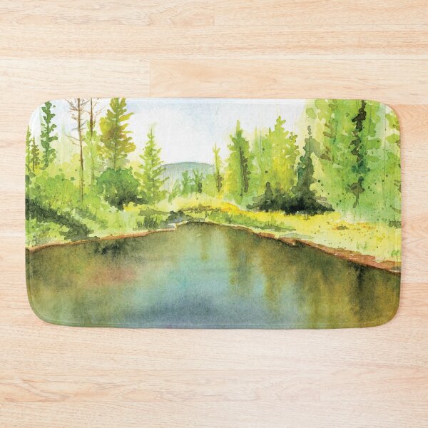 Item preview, Mountain Lake Landscape in Watercolor designed and sold by Kelly Roy.