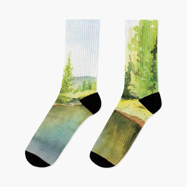 Item preview, Mountain Lake Landscape in Watercolor designed and sold by Kelly Roy.