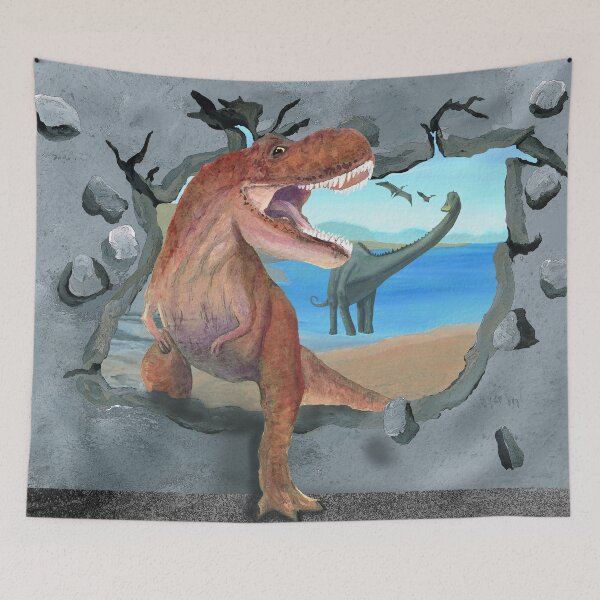 Item preview, Prehistoric Dinosaur T-Rex Enters the 21st Century designed and sold by Melissa J Barrett.