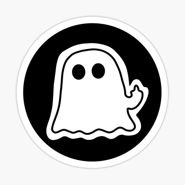 Ghost Middle Finger Stickers Redbubble - roblox middle finger emoji