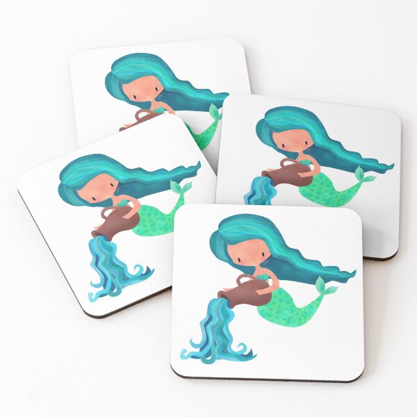 Item preview, Aquarius Zodiac Mermaid designed and sold by ikigaicreations.