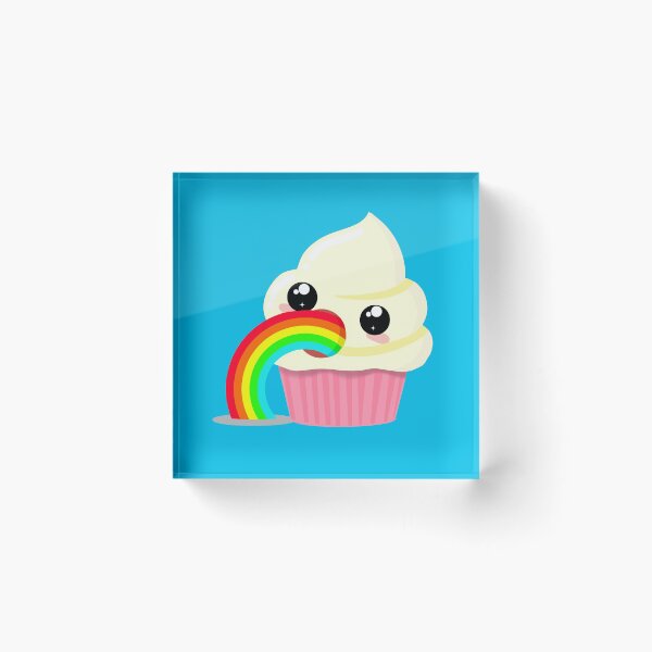 Item preview, Kawaii Puking Rainbow Cupcake Emoji  designed and sold by BunnyThePainter.