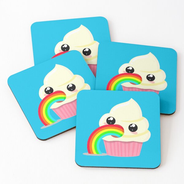 Item preview, Kawaii Puking Rainbow Cupcake Emoji  designed and sold by BunnyThePainter.