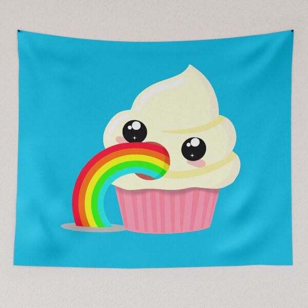 Item preview, Kawaii Puking Rainbow Cupcake Emoji  designed and sold by BunnyThePainter.