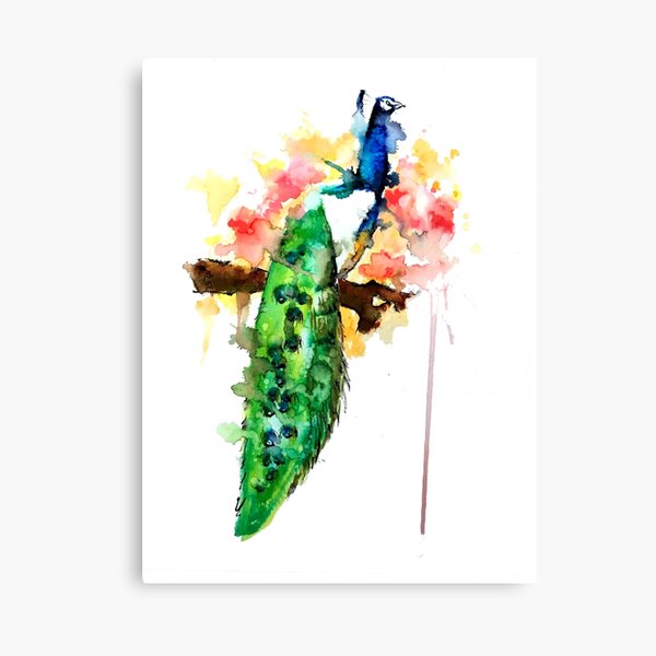 Watercolor Peacock, Peacock Painting Canvas Prints Wall Art, Home Livi –  UnixCanvas