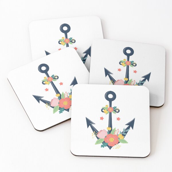 Item preview, Nautical Anchor & Cute Flowers designed and sold by CyanSkyDesign.