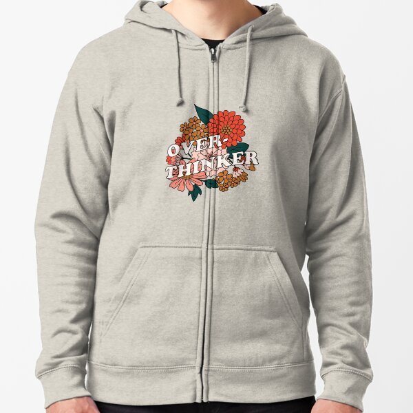 Overthinker Floral Zipped Hoodie