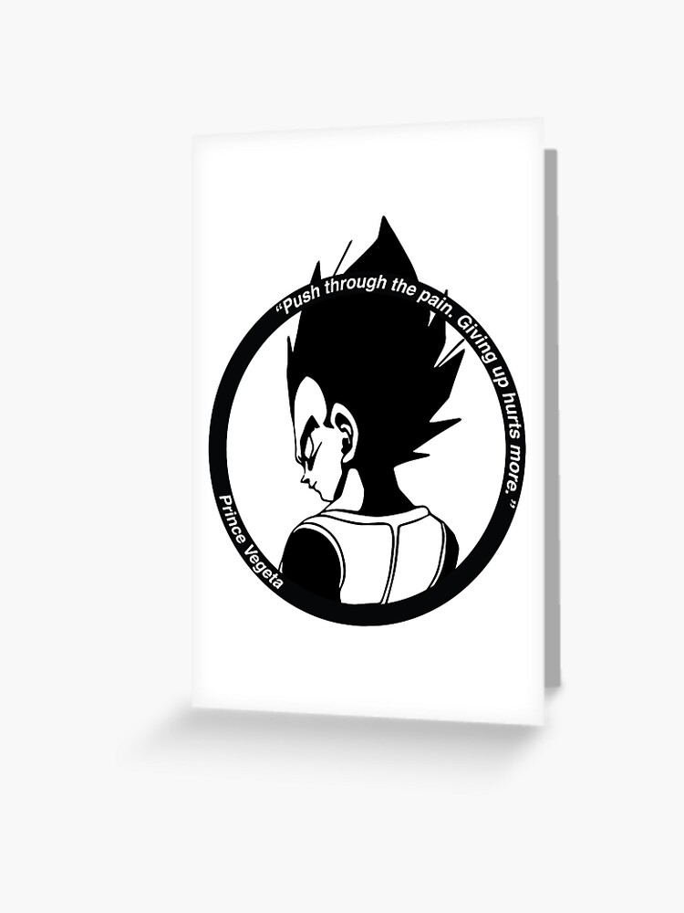 Carte De Vœux Dragon Ball Z Prince Vegeta Citation Inspirante Par Kamuii Redbubble