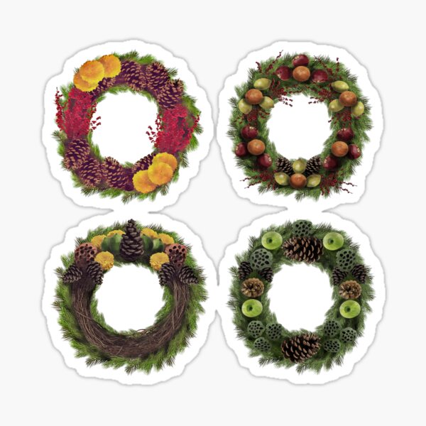 Christmas wreath 4 pack #2 Sticker