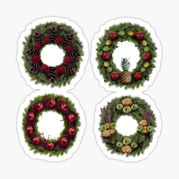 Christmas wreath 4 pack #3 Sticker