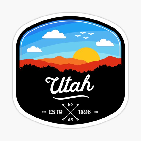 blue This Is The Place Utah  3''x2'' Matte Sticker by Type Affiliated