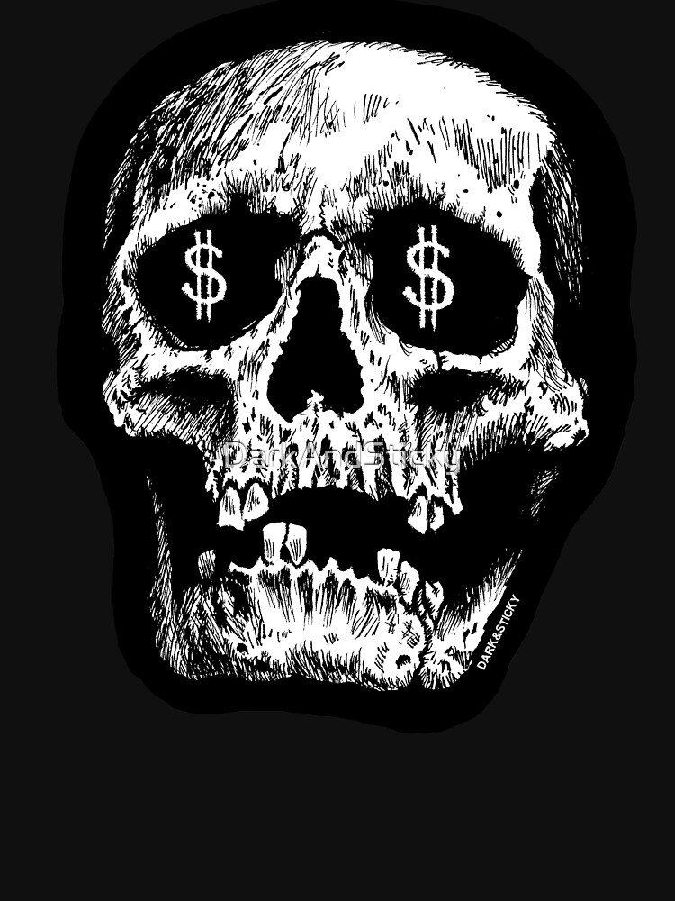 Money Skull T Shirt By Darkandsticky Redbubble