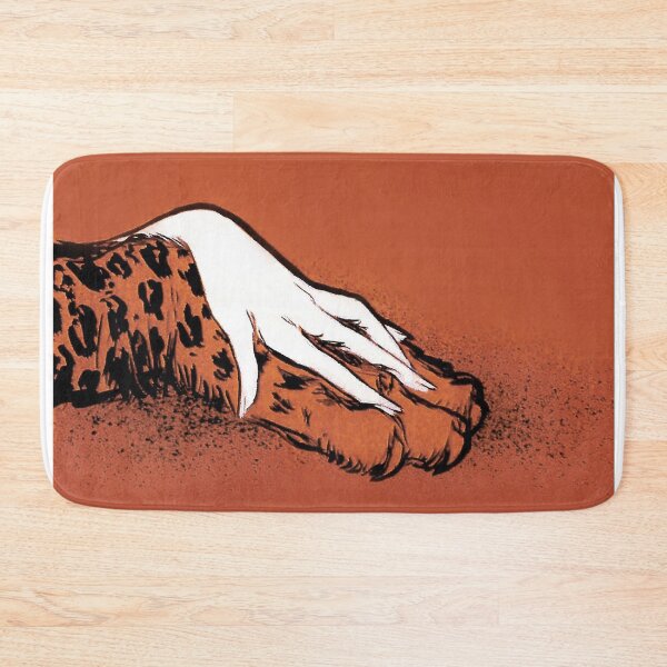 Item preview, Leopard Paw, Burnt Orange Minimalist Retro Vintage Poster designed and sold by vintagevivian.