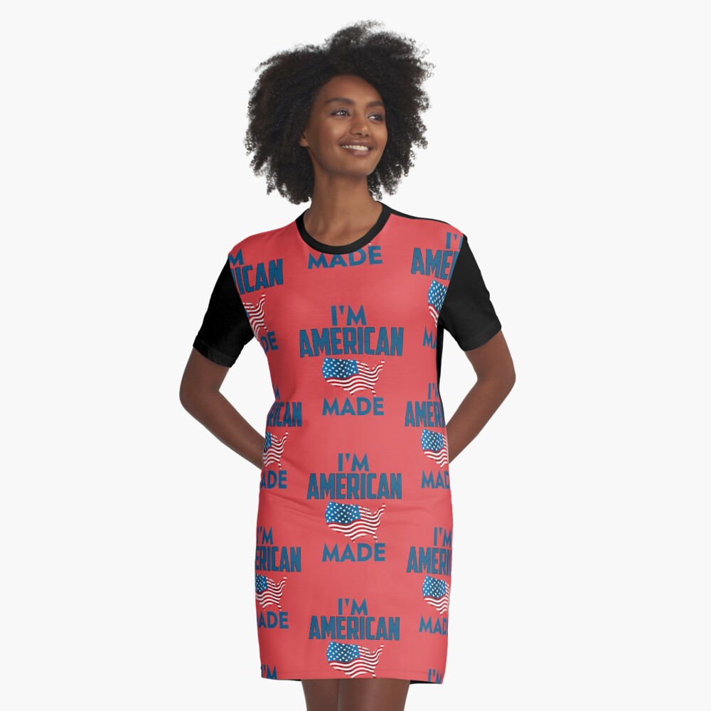 I Am American Graphic T-Shirt Dress