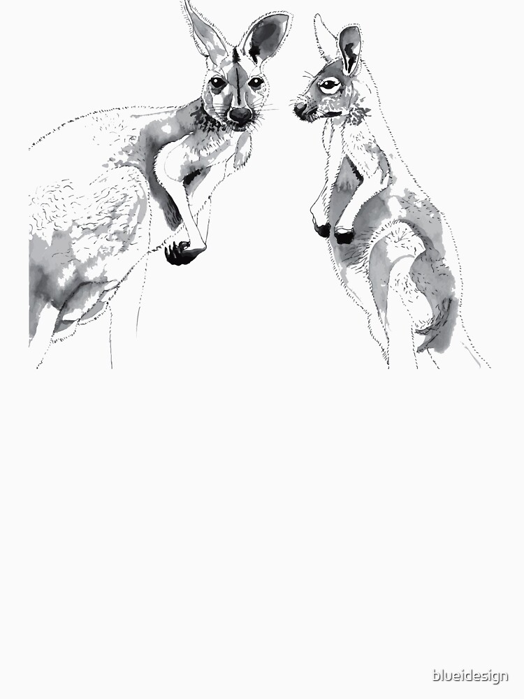 Kangaroos Black and White by blueidesign