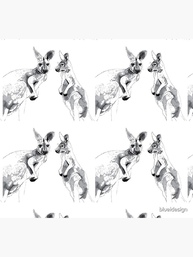 Kangaroos Black and White by blueidesign