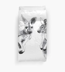 Kangaroos Black and White Duvet Cover