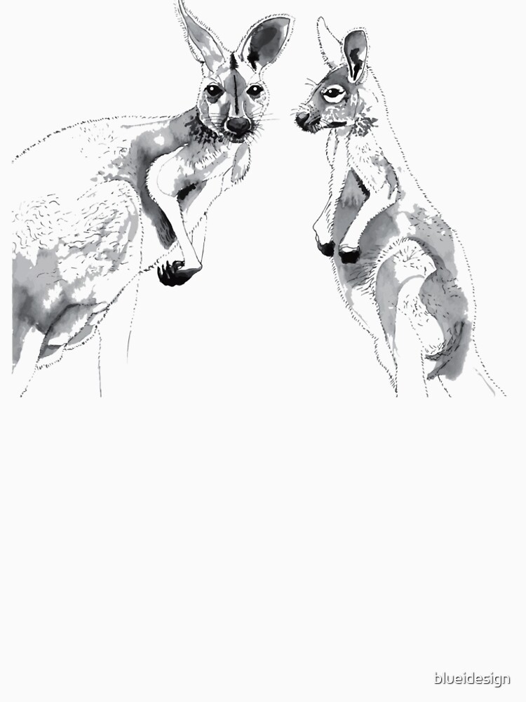 Kangaroos Black and White by blueidesign