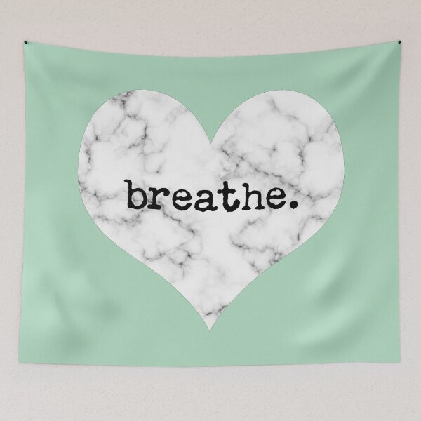 Item preview, "Breathe Heart" calmness & meditation mantra (marble) designed and sold by ABdigitaldesign.