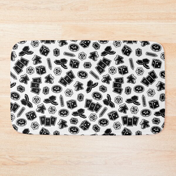 Two Pips Board Game Elements Pattern Bath Mat