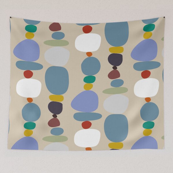 Item preview, Colorful pebble stones tower pattern designed and sold by RetroForHome.