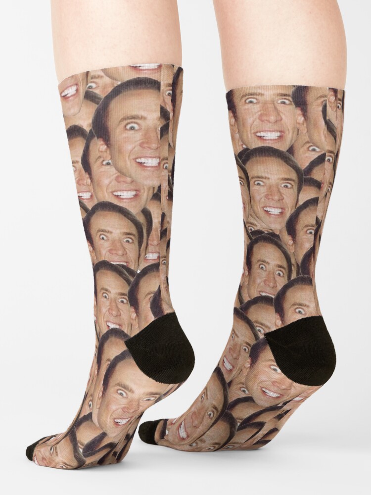 Nicolas Cage Giant Face Meme Socks Male Mens Women Spring Stockings  Polyester