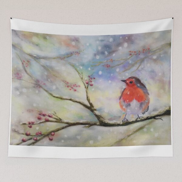 Item preview, White Winter Robin designed and sold by Karen Harding Art and Illustration .