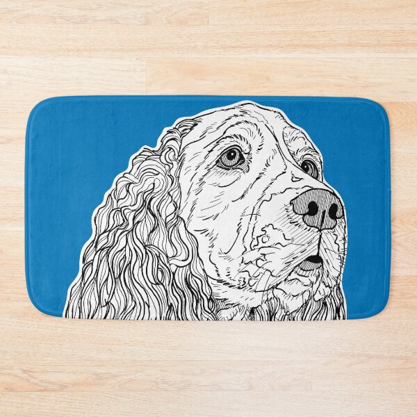 Item preview, Spaniel Dog Portrait ( blue background ) designed and sold by Adam Regester.