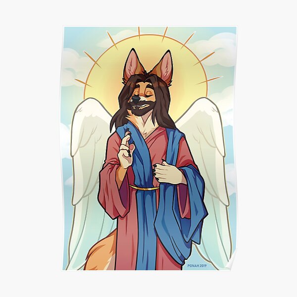 Furry Jesus Poster For Sale By Fabuponah Redbubble