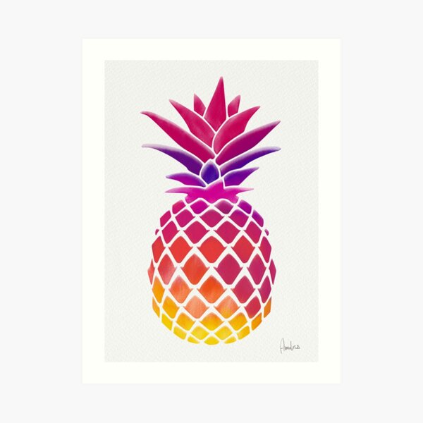 Abstract colourful pineapple Art Print