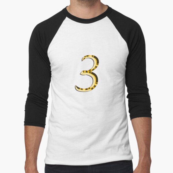 Die goldene Drei für den Enneatyp 3 Baseballshirt mit 3/4-Arm