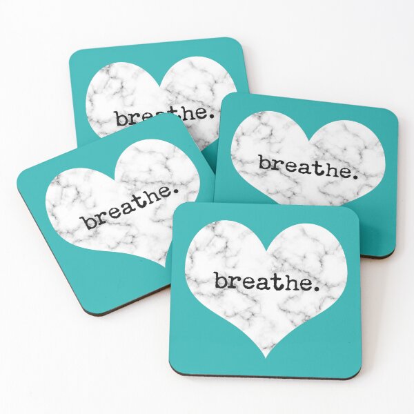 Item preview, "Breathe Heart" calmness & meditation mantra (marble) designed and sold by ABdigitaldesign.
