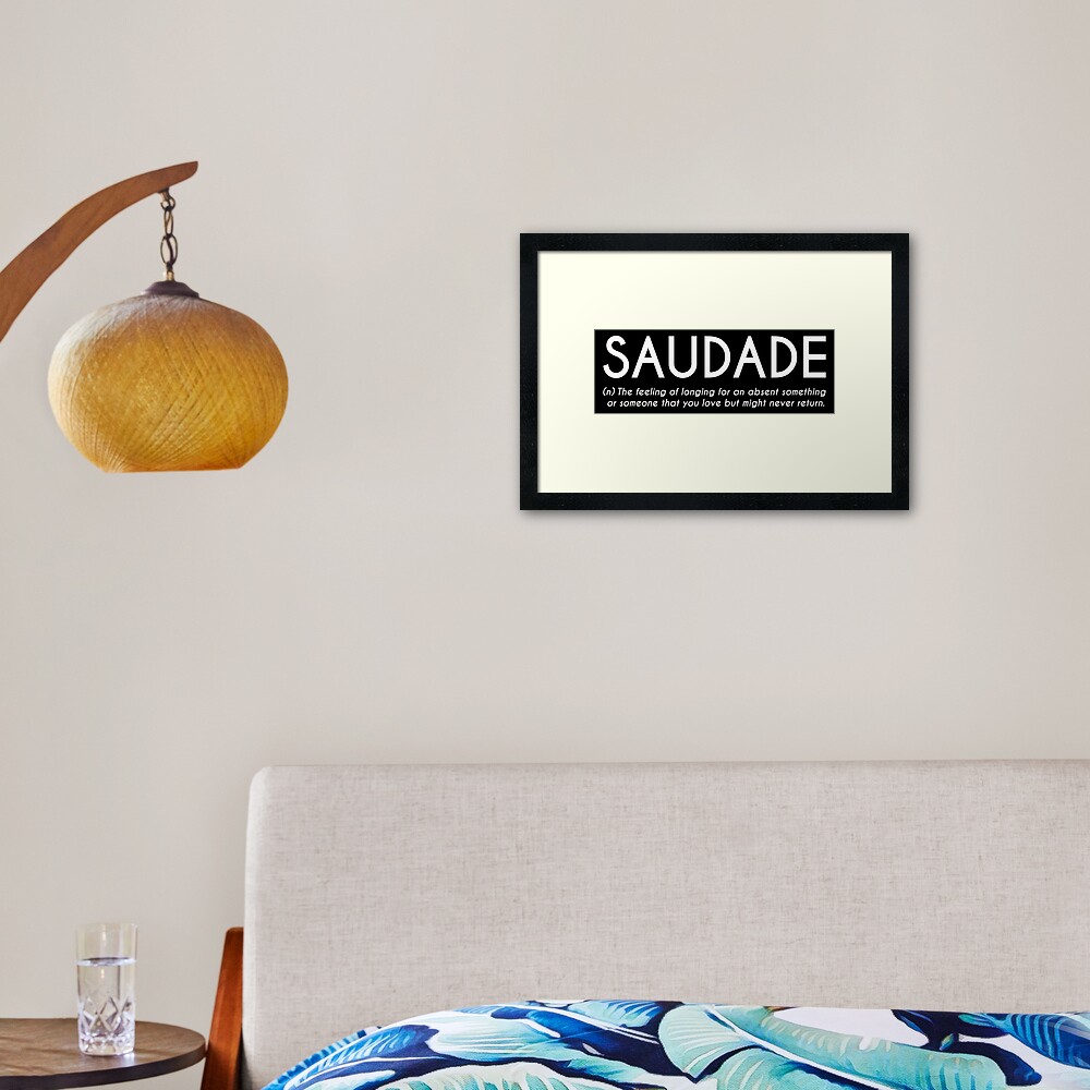 Saudade Definition Recessed Framed Print by Wise Magpie Prints