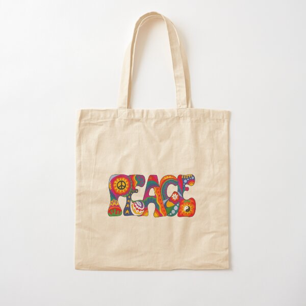 Psychedelic Peace Cotton Tote Bag